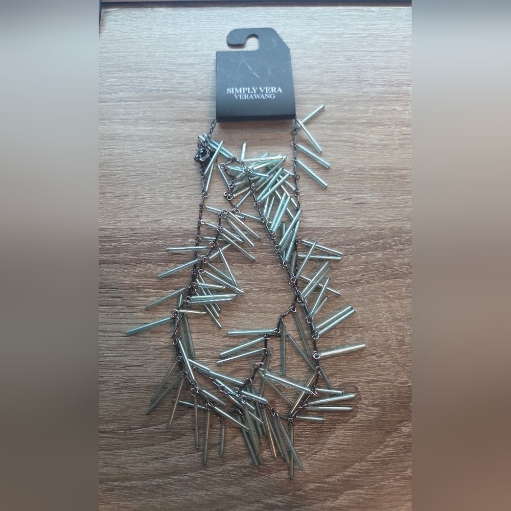 Kohl's Simply Vera Vera Wang Gunmetal Spike Fringe Statement Necklace